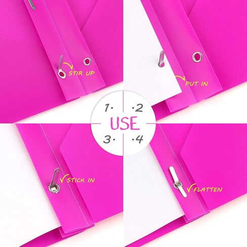 8 Pack Plastic File Folder with Pockets and Prongs, Heavy Duty 3 Hole Two Pocket Folder with Pockets 3 Prong Folders, Colored Plastic Folder for School Office Home in Saudi Arabia