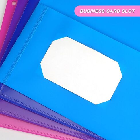 8 عبوات من المجلدات البلاستيكية شديدة التحمل مع جيب وفتحات أمامية شفافة، مجلد بجيبين و3 فتحات، مجلد جيب مع فتحة للبطاقات للمدرسة والمكتب، ألوان متنوعة in Kuwait
