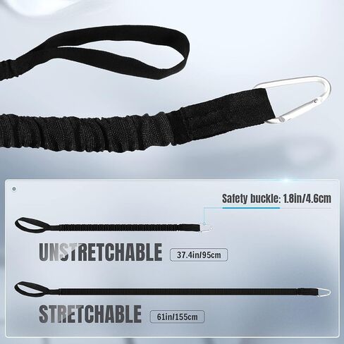 HESTYA 6 Pieces Kayak Paddle Leash Stretchable Paddle Rope Nylon Adjustable Kayak Coiled Rod Leash Lanyard Kayak Traction Rope for Kayak Canoe SUP Paddles Surfboard Fishing Poles Rods Accessories in Saudi Arabia