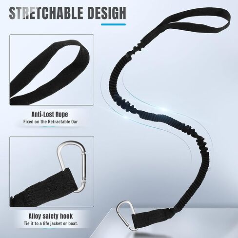 HESTYA 6 Pieces Kayak Paddle Leash Stretchable Paddle Rope Nylon Adjustable Kayak Coiled Rod Leash Lanyard Kayak Traction Rope for Kayak Canoe SUP Paddles Surfboard Fishing Poles Rods Accessories in Saudi Arabia