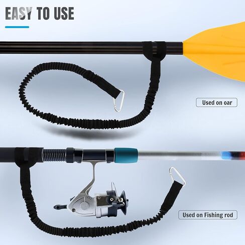 HESTYA 6 Pieces Kayak Paddle Leash Stretchable Paddle Rope Nylon Adjustable Kayak Coiled Rod Leash Lanyard Kayak Traction Rope for Kayak Canoe SUP Paddles Surfboard Fishing Poles Rods Accessories in Saudi Arabia
