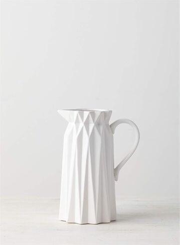 Sullivans Ceramic Origami Glossy White Decorative Ceramic Pitcher (CM2865) in Saudi Arabia