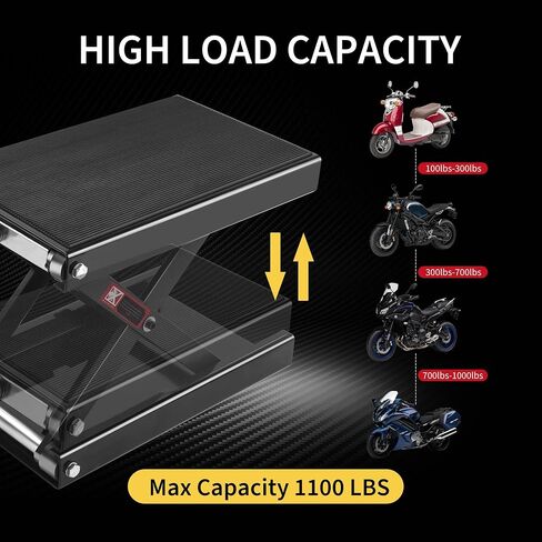 Steel Motorcycle 1100 LB Lift Scissor Jack Wide Deck Hoist Stand Maintenance Bikes ATVs Garage Repair Center Stand Lift Jack Orange in Saudi Arabia