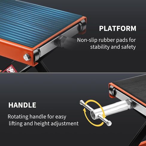 Steel Motorcycle 1100 LB Lift Scissor Jack Wide Deck Hoist Stand Maintenance Bikes ATVs Garage Repair Center Stand Lift Jack Orange in Saudi Arabia