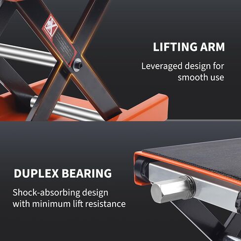 Steel Motorcycle 1100 LB Lift Scissor Jack Wide Deck Hoist Stand Maintenance Bikes ATVs Garage Repair Center Stand Lift Jack Orange in Saudi Arabia
