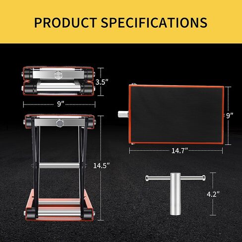 Steel Motorcycle 1100 LB Lift Scissor Jack Wide Deck Hoist Stand Maintenance Bikes ATVs Garage Repair Center Stand Lift Jack Orange in Kuwait