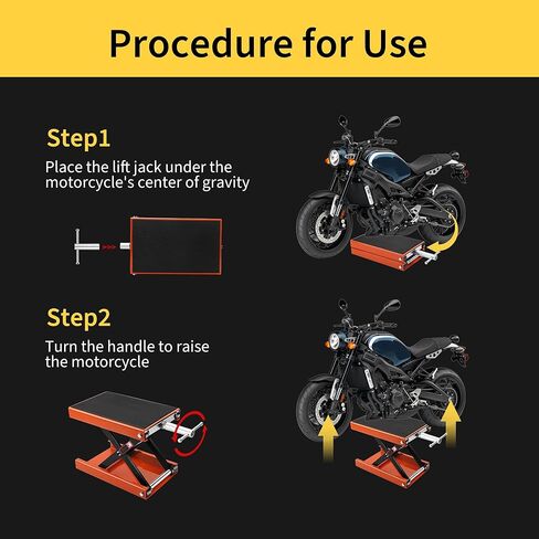 Steel Motorcycle 1100 LB Lift Scissor Jack Wide Deck Hoist Stand Maintenance Bikes ATVs Garage Repair Center Stand Lift Jack Orange in Kuwait