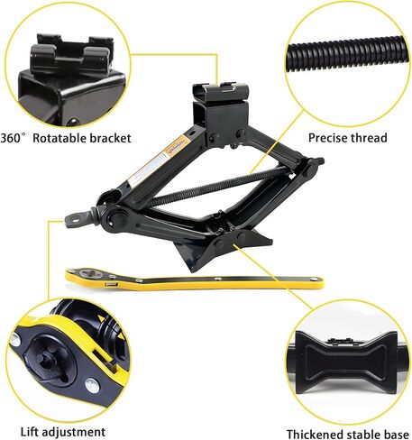 TBXWLRF Car Jack - Max 3 Ton(6,613lbs),Car Scissor Jack Kit,Scissor Lift/Floor Jacks with Saving Effort Ratchet Handle，Universal Car Emergency Tool for Auto/SUV/Mpv in Saudi Arabia