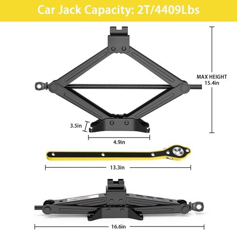 TBXWLRF Car Jack - Max 3 Ton(6,613lbs),Car Scissor Jack Kit,Scissor Lift/Floor Jacks with Saving Effort Ratchet Handle，Universal Car Emergency Tool for Auto/SUV/Mpv in Saudi Arabia