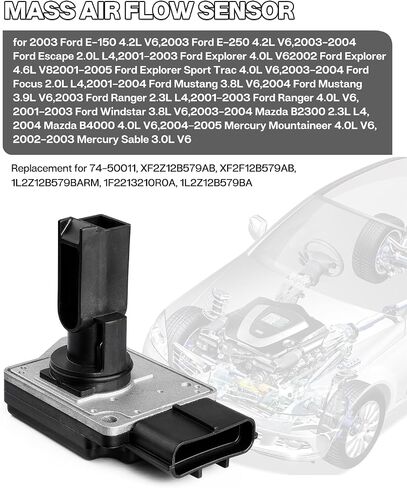 Cartist 74-50011 Mass Air Flow Sensor Meter Custom Fit for Ford Explorer 2001-2005, Ford Ranger 2001-2003, Mazda B4000 2004 MAF Sensor Replacement XF2F12B579BA in Saudi Arabia