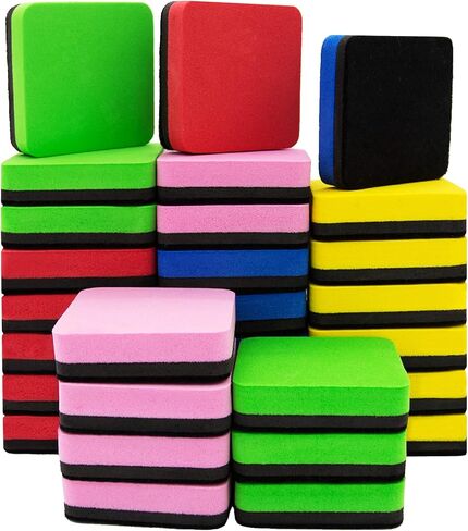 OWLKELA 30 Pack Whiteboard Eraser for Kids and Adults, Magnetic Whiteboard Eraser for Cleaning Dry Erase Markers on Magnetic Soft Whiteboard, Glass Whiteboard and Dry Erase Board in Saudi Arabia
