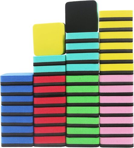 OWLKELA 30 Pcs Dry Erase Erasers, Blue and Red in Saudi Arabia
