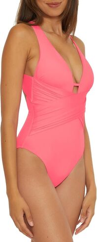 Trina Turk Women's Standard Monaco One Piece Swimsuit, Plunge Neck, Cut Out, Bathing Suits in Saudi Arabia