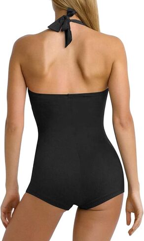 Sovoyontee Women's One Piece Tummy Control Swimwear Boyleg Ruched Swimsuit in Saudi Arabia