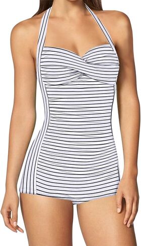 Sovoyontee Women's One Piece Tummy Control Swimwear Boyleg Ruched Swimsuit in Saudi Arabia