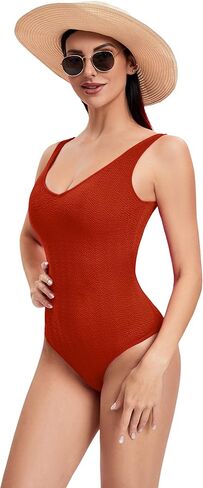 بدلة سباحة نسائية قطعة واحدة برقبة على شكل حرف V، ملابس سباحة مثيرة مفتوحة من الخلف in Kuwait