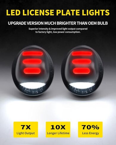 LED License Plate Lights Bright White Rear Bumper Tag Lamp Assembly Replacement Compatible with Ford F150 F250 F350 Super Duty Bronco Ranger Explorer Excursion Truck Pickup, Pack of 2 in Saudi Arabia