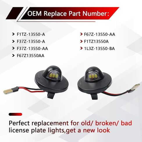 LED License Plate Lights Assembly Compatible with Ford F150 F250 F350 Ranger Explorer Bronco Excursion Expedition Super Duty Tag Light Number Plate Lamp Replace in Saudi Arabia