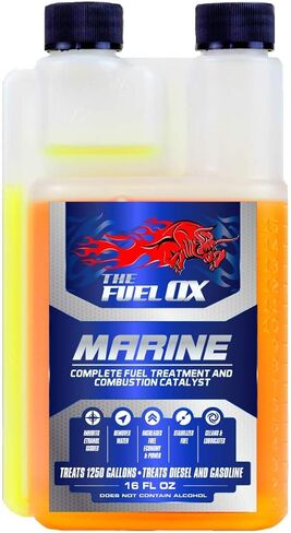 Fuel Ox Marine - Complete Fuel Treatment and Combustion Catalyst - Fuel Additive for Gas or Diesel - For Inboard or Outboard Motors - Treats Fuel For Boats or Jet Skis - Treats 625 Gallons -8oz Bottle in Saudi Arabia