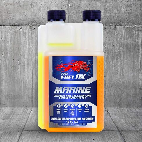 Fuel Ox Marine - Complete Fuel Treatment and Combustion Catalyst - Fuel Additive for Gas or Diesel - For Inboard or Outboard Motors - Treats Fuel For Boats or Jet Skis - Treats 625 Gallons -8oz Bottle in Saudi Arabia