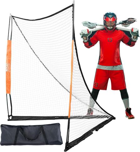 هدف VEVOR Lacrosse، شبكة لاكروس مقاس 6 × 6 بوصات، هدف لاكروس محمول مع حقيبة حمل، معدات تدريب لاكروس بقضيب من الألياف الزجاجية في الفناء الخلفي، هدف جامعي سهل الإعداد، مثالي لتدريب الشباب البالغين in Saudi Arabia