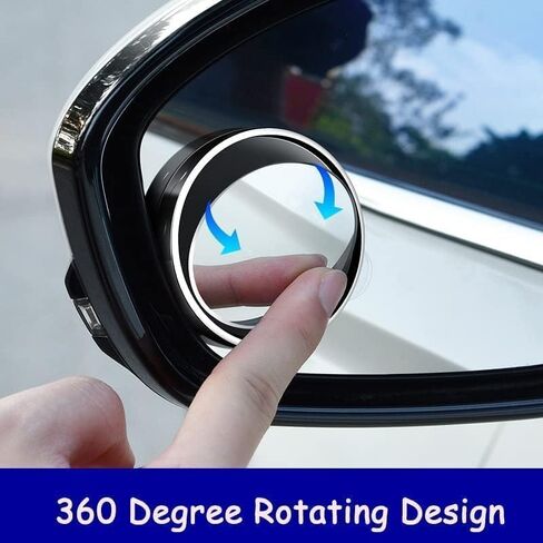 2Pcs Blind Spot Car Mirror, 2" Round Rear View Mirrors Frameless HD Glass 360 Degree Adjustable Wide-angle Suction Cup Design Side Blindspot Convex Universal Fit Automotive Accessories in Saudi Arabia