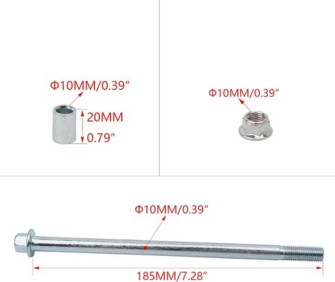 10mm 185mm Front Rear Axle Fit for Motorcycle Pit Dirt Bike Moped Scooter QUAD ATV Mini Bike Parts in Saudi Arabia