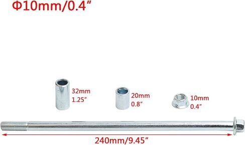 10mm 185mm Front Rear Axle Fit for Motorcycle Pit Dirt Bike Moped Scooter QUAD ATV Mini Bike Parts in Saudi Arabia