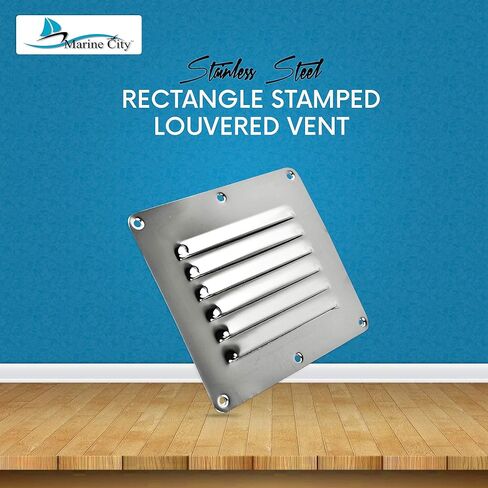 MARINE CITY 304 Grade Stainless-Steel Rectangle Stamped Louvered Vent 5 x 4-1/2 Inches for Marines – Boats – Yachts – Kayaks – Ships – RVs (Pack of 2) in Saudi Arabia