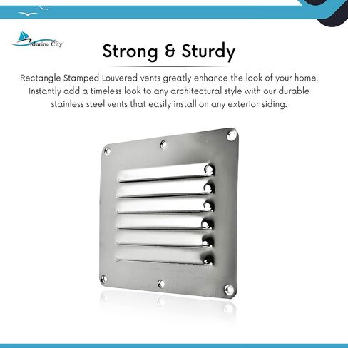 MARINE CITY 304 Grade Stainless-Steel Rectangle Stamped Louvered Vent 5 x 4-1/2 Inches for Marines – Boats – Yachts – Kayaks – Ships – RVs (Pack of 2) in Saudi Arabia