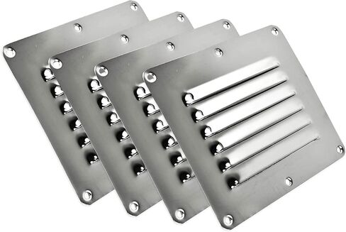 MARINE CITY 304 Grade Stainless-Steel Rectangle Stamped Louvered Vent 5 x 4-1/2 Inches for Marines – Boats – Yachts – Kayaks – Ships – RVs (Pack of 2) in Saudi Arabia