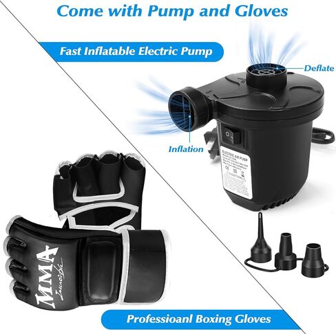 حقيبة ملاكمة واقفة للبالغين مقاس 69 بوصة معدات ملاكمة حقيبة ثقيلة مع حامل حقيبة كيك بوكسينغ للتدريب على ركل الكاراتيه فنون الدفاع عن النفس الملاكمة التايلاندية واللياقة البدنية للاستخدام في الأماكن المغلقة والخارجية in Kuwait