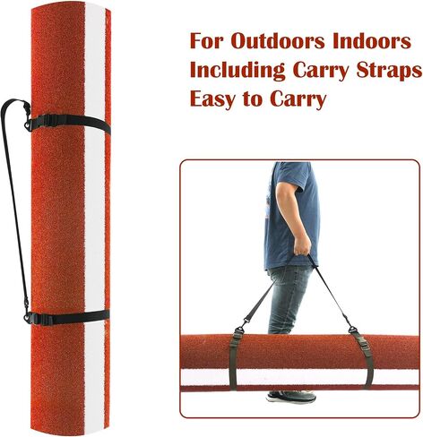 Meooeck Baseball Batting Mat Softball Inlaid Home Plate Hitting Mats Batters Box Turf Mat with Carry Strap Non-Slip Backing for Cage Indoor Outdoor in Saudi Arabia