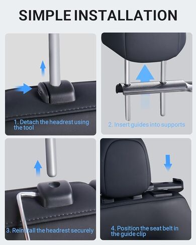 Tesla Model Y Backseat Seatbelt Guide Holder Dual Hanger Rear Seat Belt Organizer for Model Y Accessory 2024 2023 2022 2021(2 Pack) in Kuwait