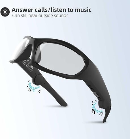 نظارات شمسية بلوتوث صوتية مع سماعات أذن مفتوحة نظارات بلوتوث للرجال والنساء نظارات ركوب الدراجات UV400، ركوب الدراجات، القيادة، صيد الأسماك، الجري in Kuwait