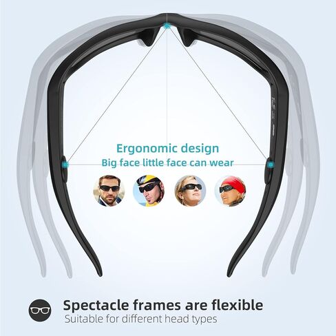 نظارات شمسية بلوتوث صوتية مع سماعات أذن مفتوحة نظارات بلوتوث للرجال والنساء نظارات ركوب الدراجات UV400، ركوب الدراجات، القيادة، صيد الأسماك، الجري in Kuwait