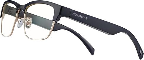 نظارات بلوتوث ذكية للرجال، نظارات صوتية زرقاء خفيفة للنساء، ميكروفون ومكبرات صوت مدمجة بصوت مفتوح للأذن، مساعد صوت بلوتوث لاسلكي IPX5 مقاوم للماء، 55 ملم، عدد 1.0 (ذهبي) in Kuwait