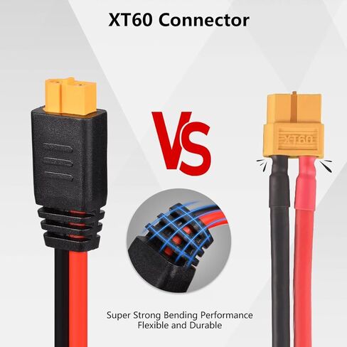 Solar to XT60 Connector Cable 10AWG 2FT Solar Panel Connector to XT60 Charging Cable for RV Portable Power Station Solar Panels in Saudi Arabia