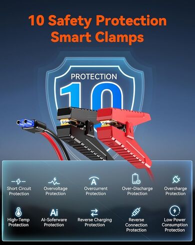 Vantrue JS1 جهاز تشغيل السيارة المحمول، حزمة معززة لبطارية السيارة بقدرة 3000 أمبير لما يصل إلى 6.0 لتر من الغاز ومحركات الديزل 3.0 لتر، وبنك طاقة 74 وات في الساعة 12 فولت مع شحن سريع 30 وات، وشاشة LCD، وإضاءة LED وUSB QC3.0 in Kuwait