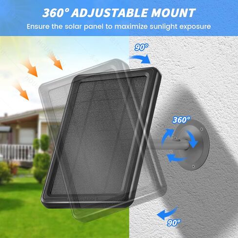 Solar Panel Camera Charger, Solar Charger Compatible with Ring Stick Up Cam 2nd & 3rd Gen, Ring Spotlight Cam Battery, 5.5V 4.5W Output Super Fast Charging, Waterproof (1) in Kuwait