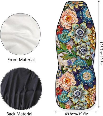 TOADDMOS Bright Blossoms Colorful Boho Floral Print Car Seat Covers for Women,Universal Auto Front Seats Protector Fits for Car,SUV Sedan,Truck in Saudi Arabia
