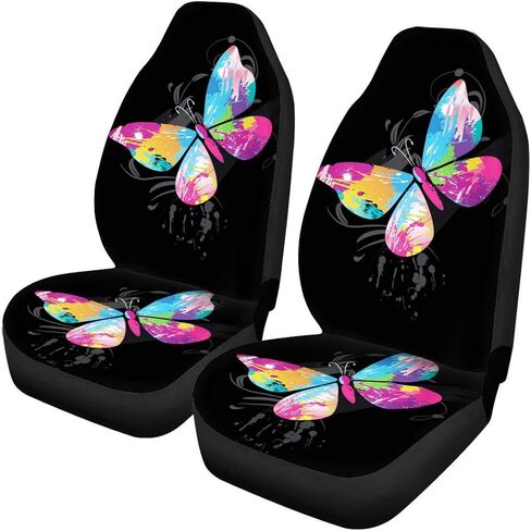 TOADDMOS Bright Blossoms Colorful Boho Floral Print Car Seat Covers for Women,Universal Auto Front Seats Protector Fits for Car,SUV Sedan,Truck in Saudi Arabia