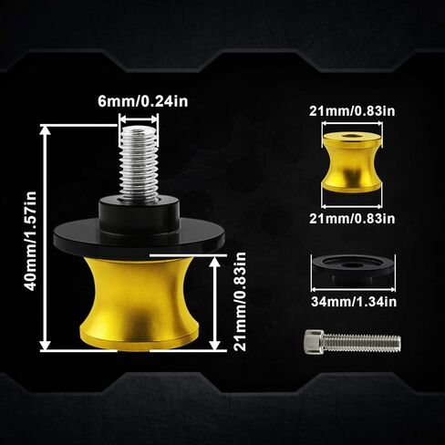 6 مللي متر M6 X 1.5 دراجة نارية سوينغ الذراع المتزلجون مكبات 2 قطعة CNC سوينغ حامل ذراع المسمار متوافق مع MT10 MT-10 2015 2016 2017 2018 2019 in Kuwait