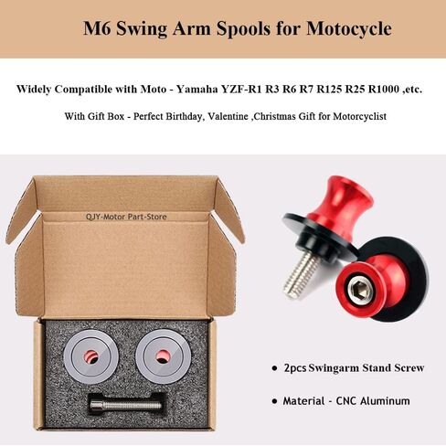 2pcs M6 6mm Swing arm Sliders Spools for Y.amaha YZF-R1 YZF-R3 YZF-R6 YZF-R7 YZF-R125 YZF-R25/R1000 (Red) in Saudi Arabia