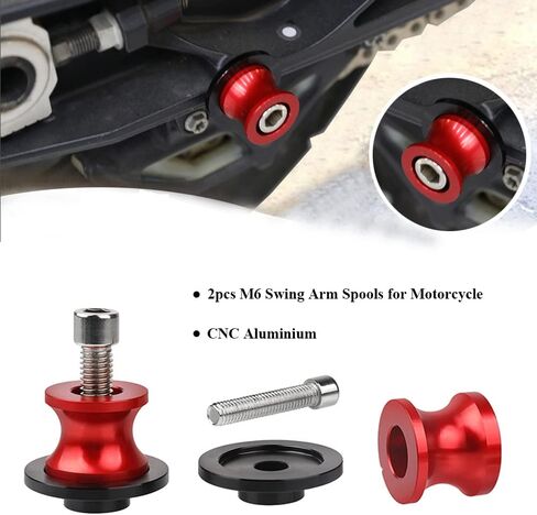 2pcs M6 6mm Swing arm Sliders Spools for Y.amaha YZF-R1 YZF-R3 YZF-R6 YZF-R7 YZF-R125 YZF-R25/R1000 (Red) in Saudi Arabia