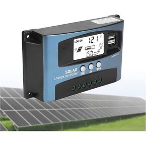 Gugxiom 100A Solar Charge Controller, 12V/24V Adaptive MPPT Tracking Charging Solar Charger Controller with LCD Display, 3 Stage Charging Dual USB Solar Panel Controller(100A)