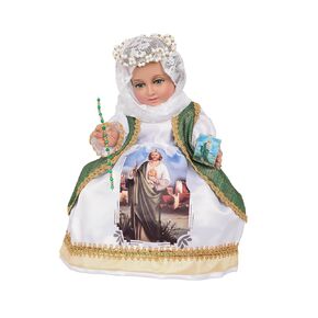 A&C Quinceañeras and More Handmade Baby Jesus Dress San Juda Tadeo Ropon para Niño Dios San Judas Tadeo 2024 (20 CM)