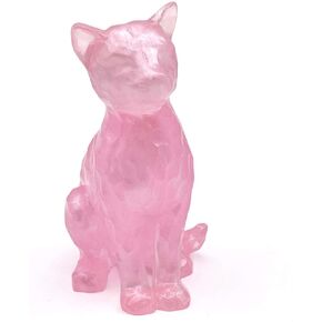 Amber Cat Figurines Statue Decor Cat Memoial Gifts for Cat Lovers Mom Women,Knick Knacks for Shelf, Bookshelf Decor,Resin Cat Sculpture