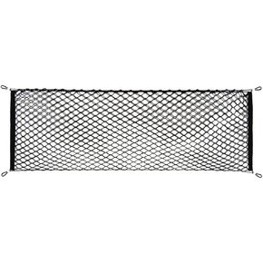 Adjustable Elastic Heavy Duty Cargo Net - Universal Stretchable Truck Net with Hooks | Organizer, Storage, Mesh, Nylon, Bungee | for Car, SUV, Truck, Black