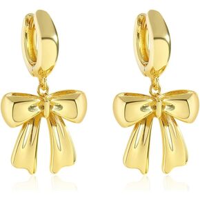Gold Bow Drop Earrings For Women Cubic Zirconia Bowknot Dangle Earrings Statement Party Jewelry in Kuwait